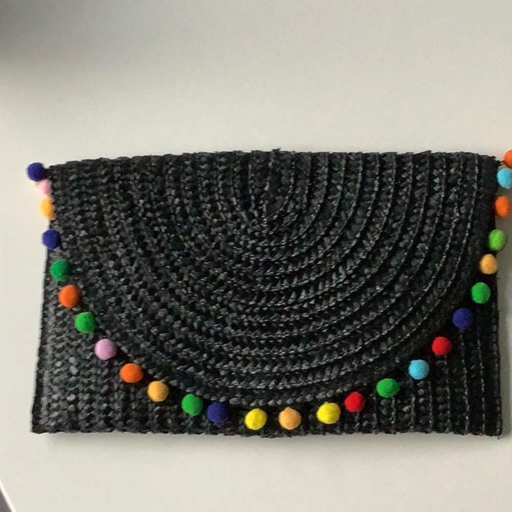 Black Pom Pom clutch